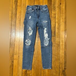 Aeropostale Distressed Skinny Jeans in Blue